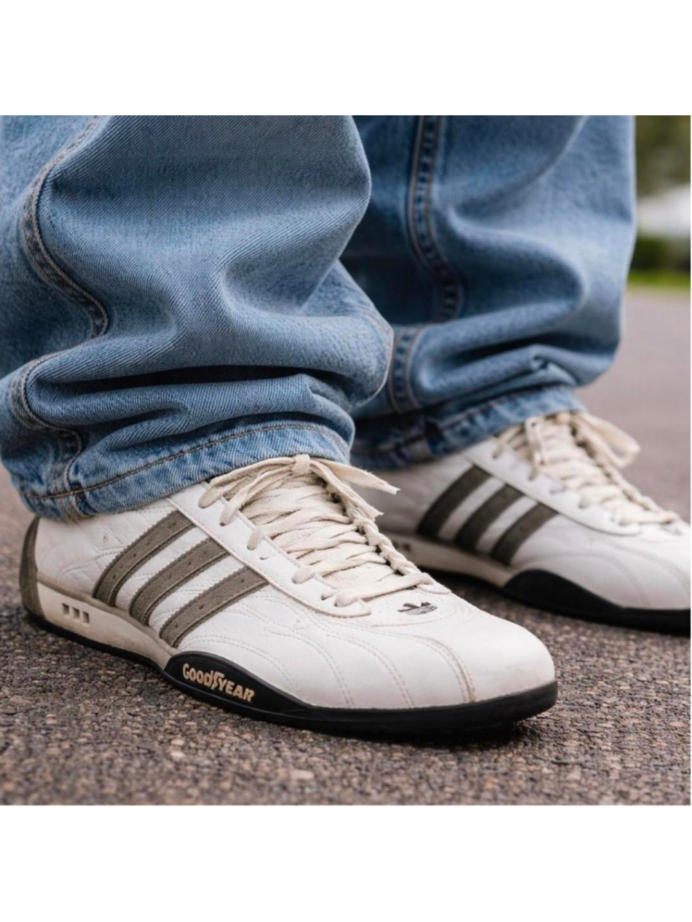 Adidas Goodyear Team Y2K Racing Sneakers White Motorsport Driving Shoes Size 11